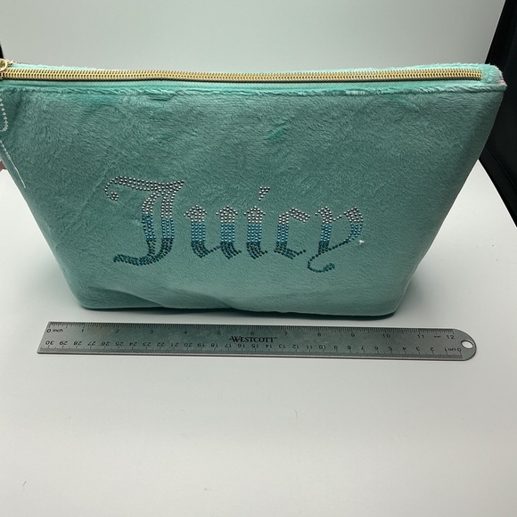 NWT Juicy Couture Teal Cosmetic Bag with Travel Toiletry Bottle NWT - Picture 14 of 14